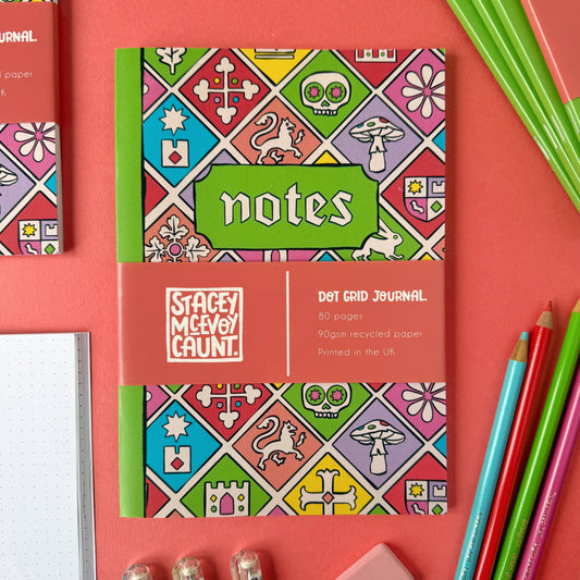 Medieval Tile Pattern Dot Grid Notebook