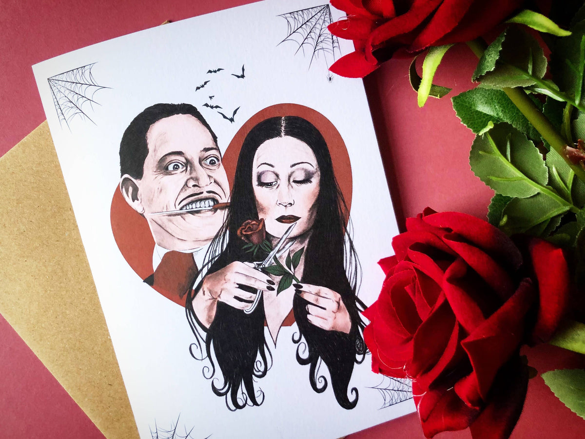 Gomez & Morticia Inspired Greeting Card
