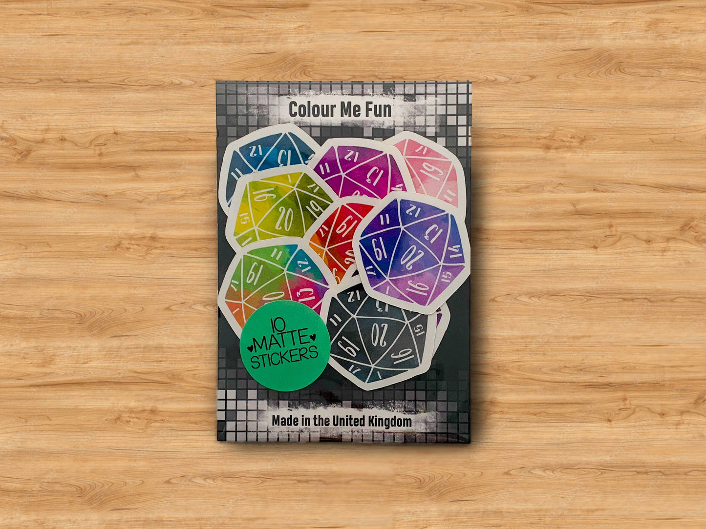 20 Sided Dice Sticker Set: Matte / 10 Stickers