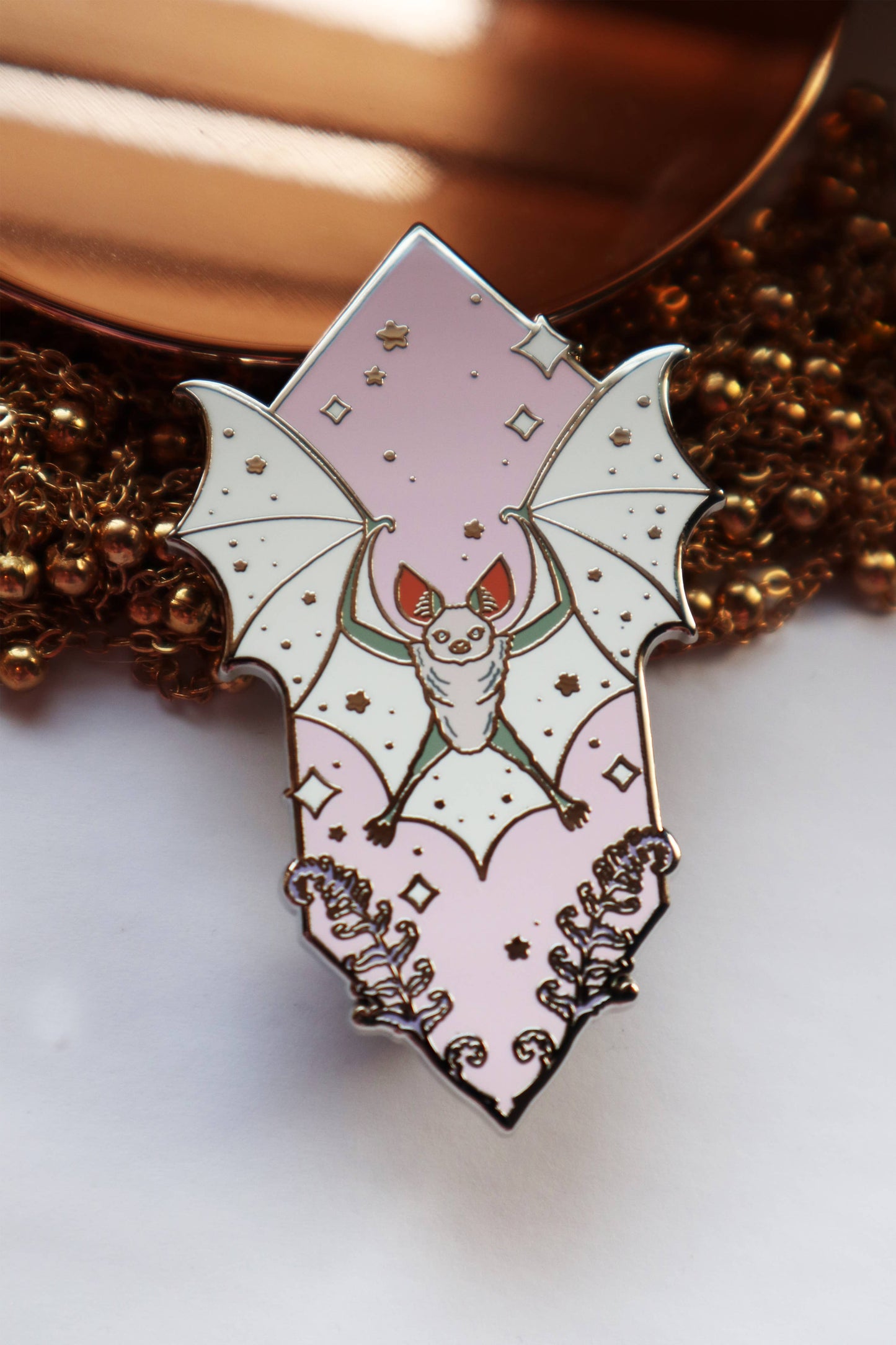Sacred Beast Bat Enamel Pins: Green