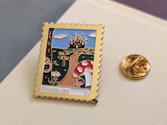 Alice's Adventures in Wonderland: Gold Enamel Pin Badge