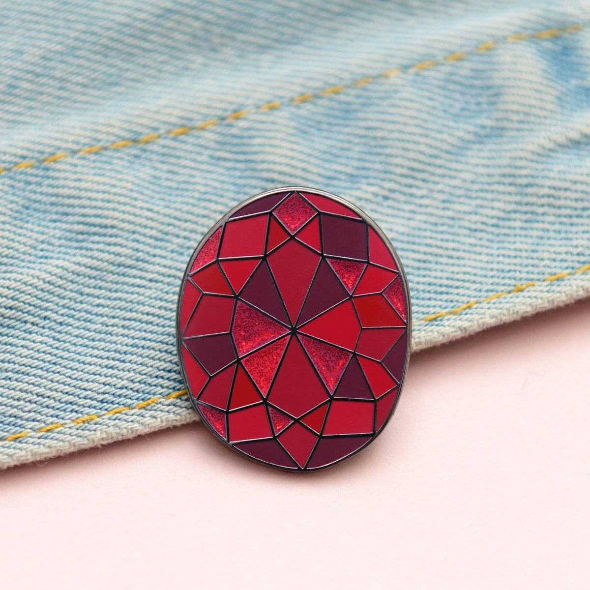 Gemstone Enamel Pin: Moonstone