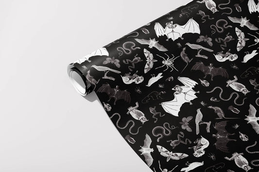 Vintage Gift Wrap – Gothic Menagerie: Dark