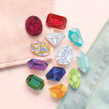 Gemstone Enamel Pin: Moonstone