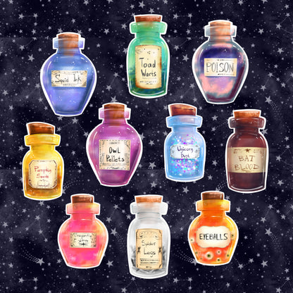 D&D Potion Sticker Set: Matte / 10 Stickers