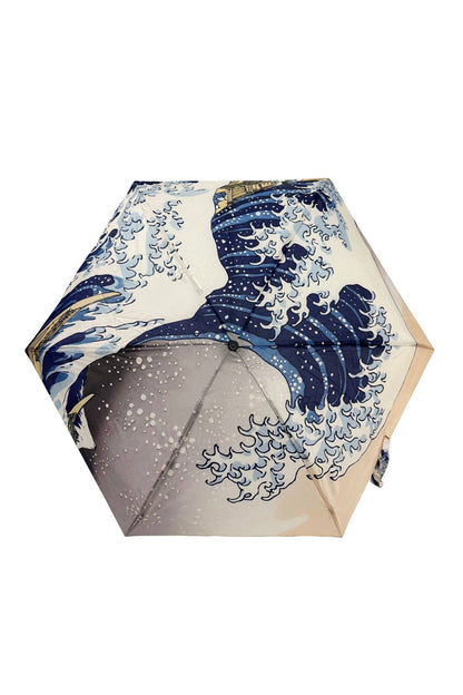 Hokusai's Great Wave Umbrella with Travel Case (Mini ): Navy Blue