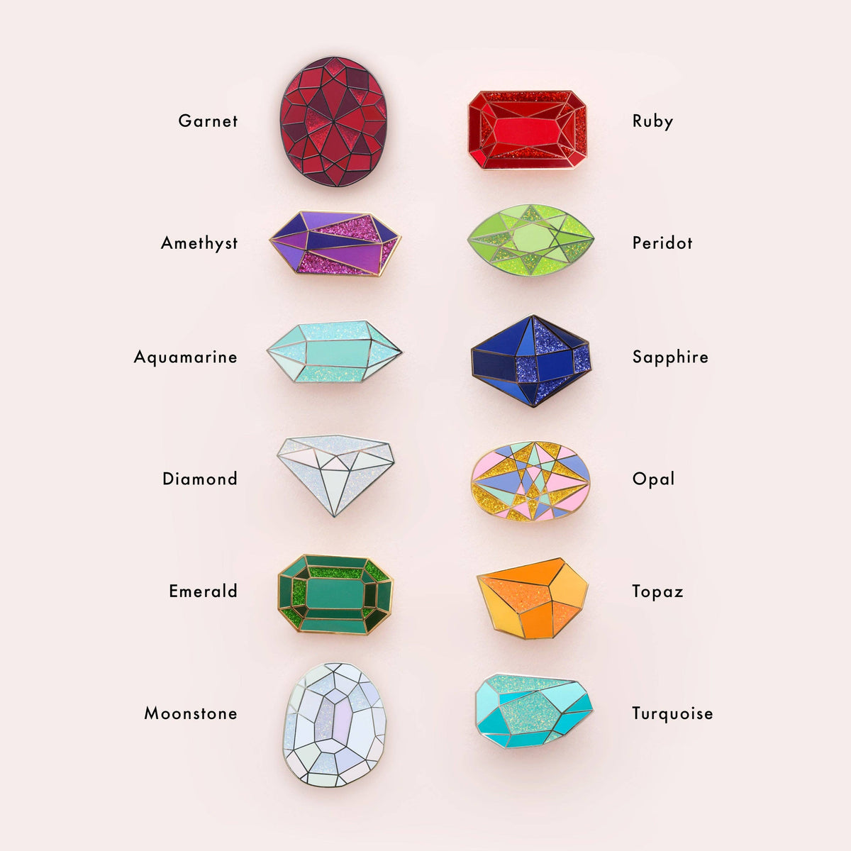 Gemstone Enamel Pin: Ruby
