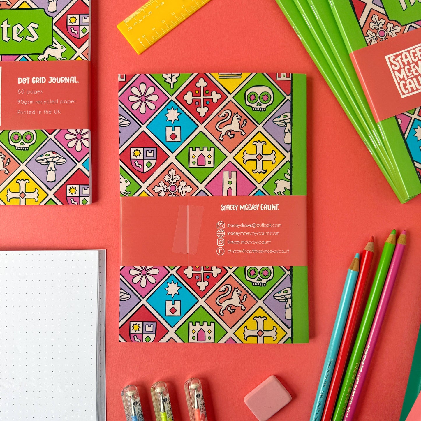 Medieval Tile Pattern Dot Grid Notebook