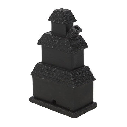 Black Haunted House Halloween Incense Cone Holder