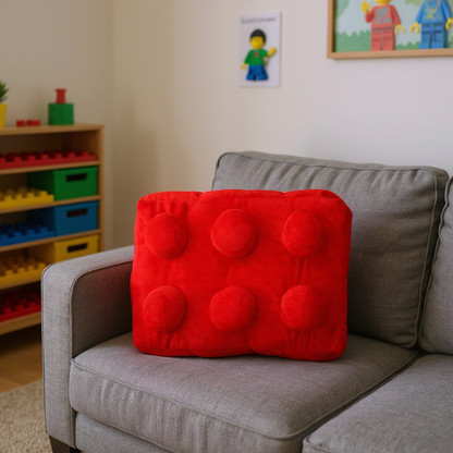 Building Brick Cushion Red