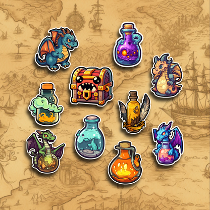 Dragon Sticker Set: Matte / 10 Stickers