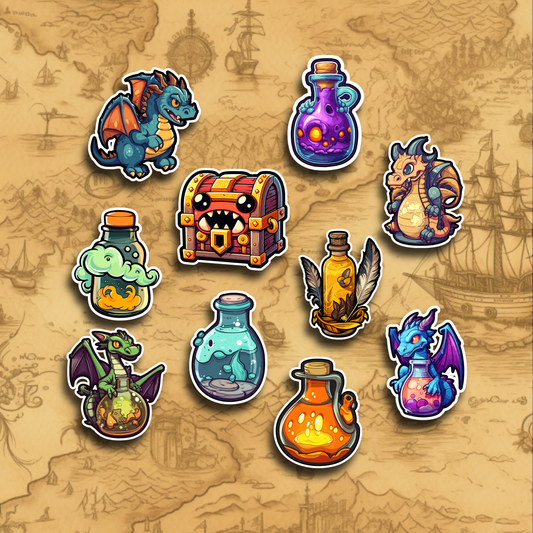 Dragon Sticker Set: Matte / 10 Stickers