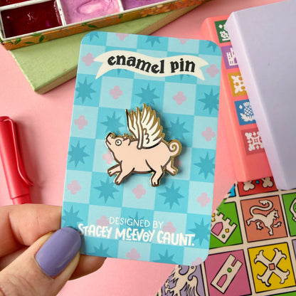 Flying Pig Enamel Pin