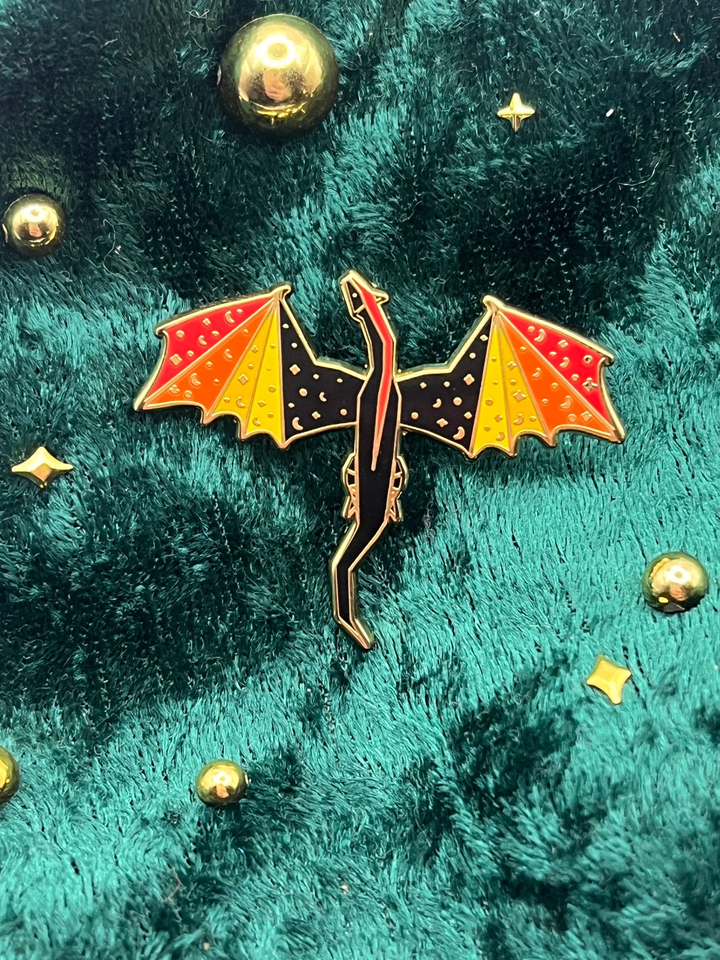 Dragon Enamel Pin  - Orange and Black