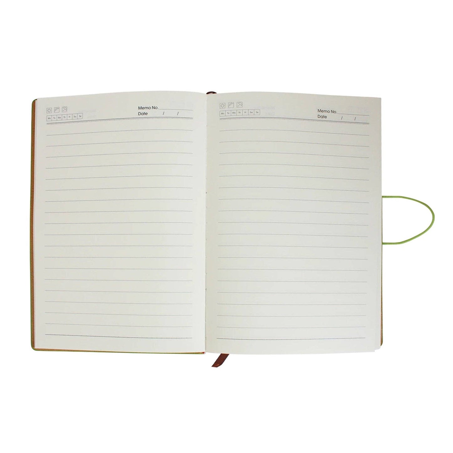 A5 PU Leather Hardback Notebook: Green