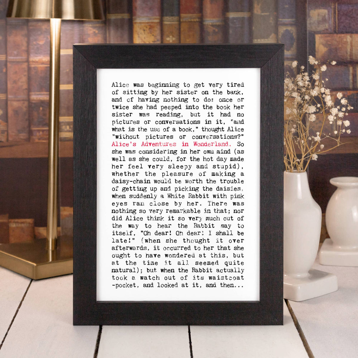 Alice's Adventures in Wonderland Unframed Book Print: A4 (H29.7 x W21cm)