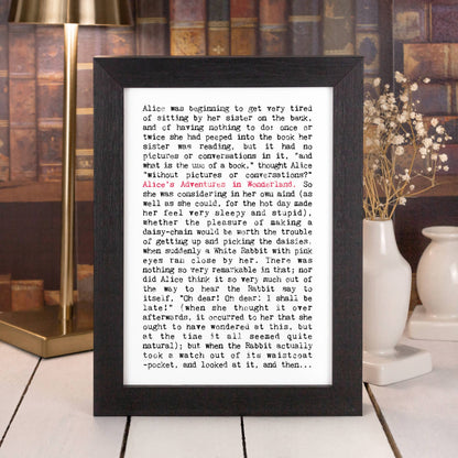 Alice's Adventures in Wonderland Unframed Book Print: A4 (H29.7 x W21cm)