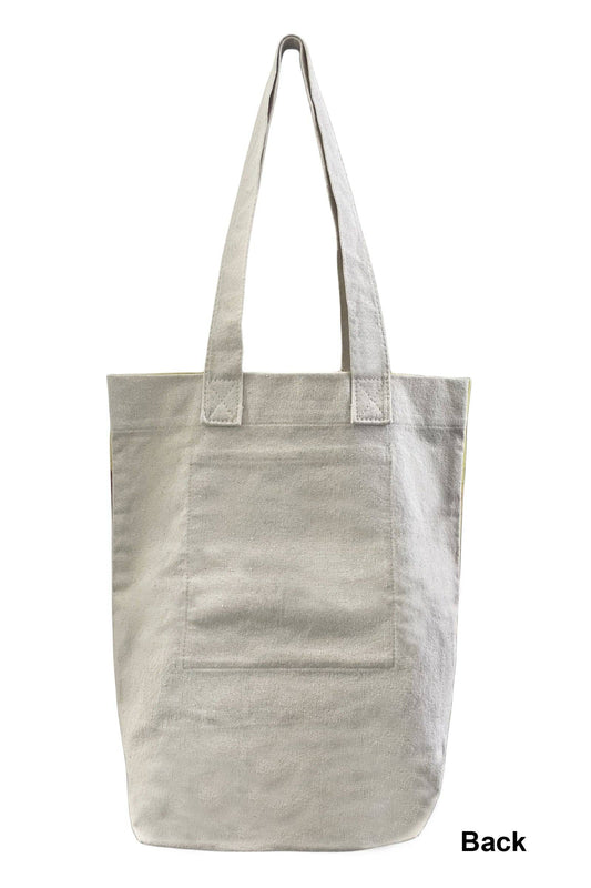 Hokusai's Great Wave Art Print Cotton Tote Bag: Multi