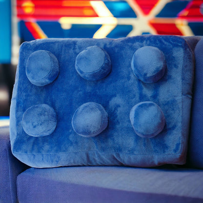 Building Brick Cushion Blue