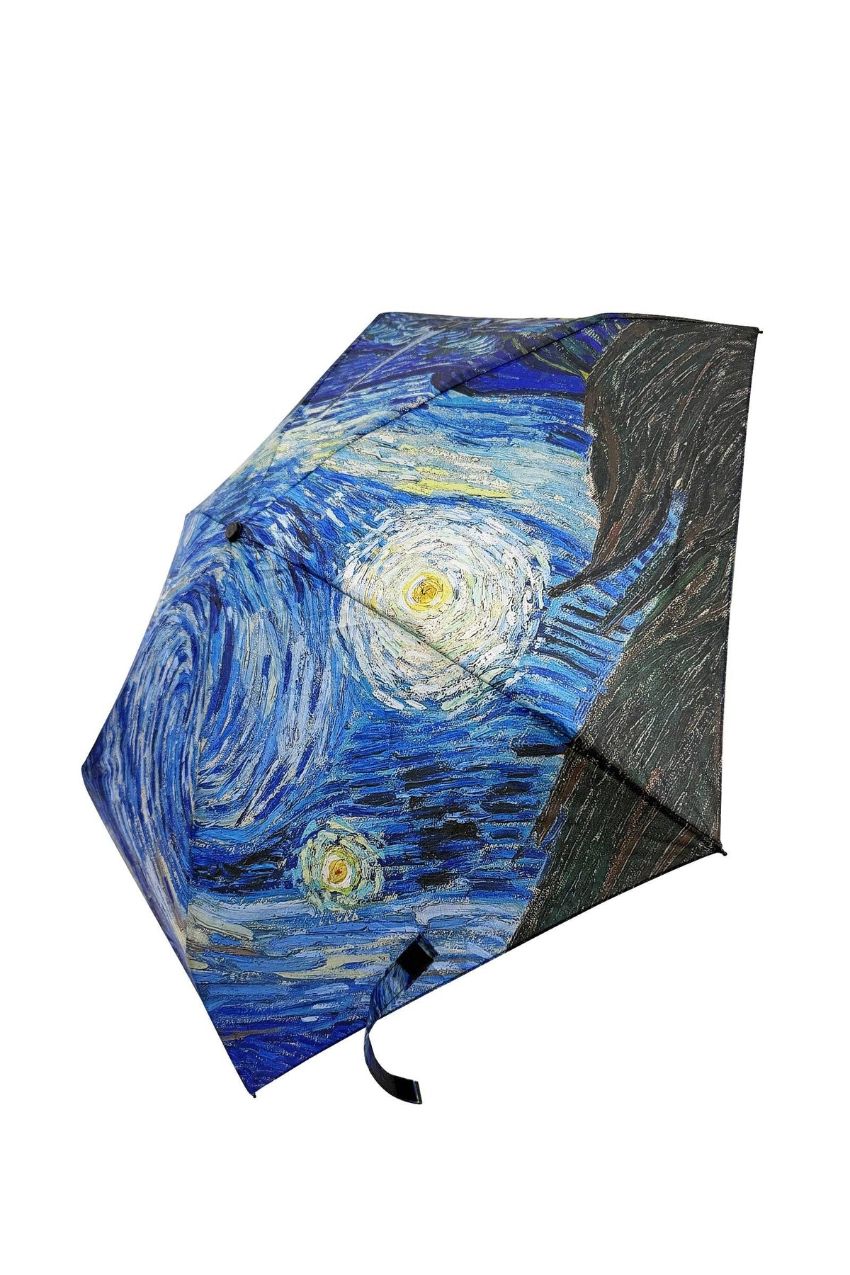 Van Gogh Starry Night Umbrella with Travel Case (Mini): Navy Blue