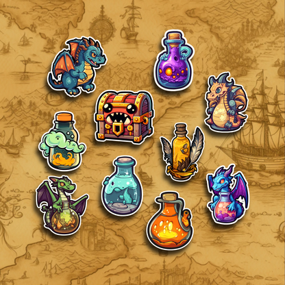 Dragon Sticker Set: Matte / 10 Stickers