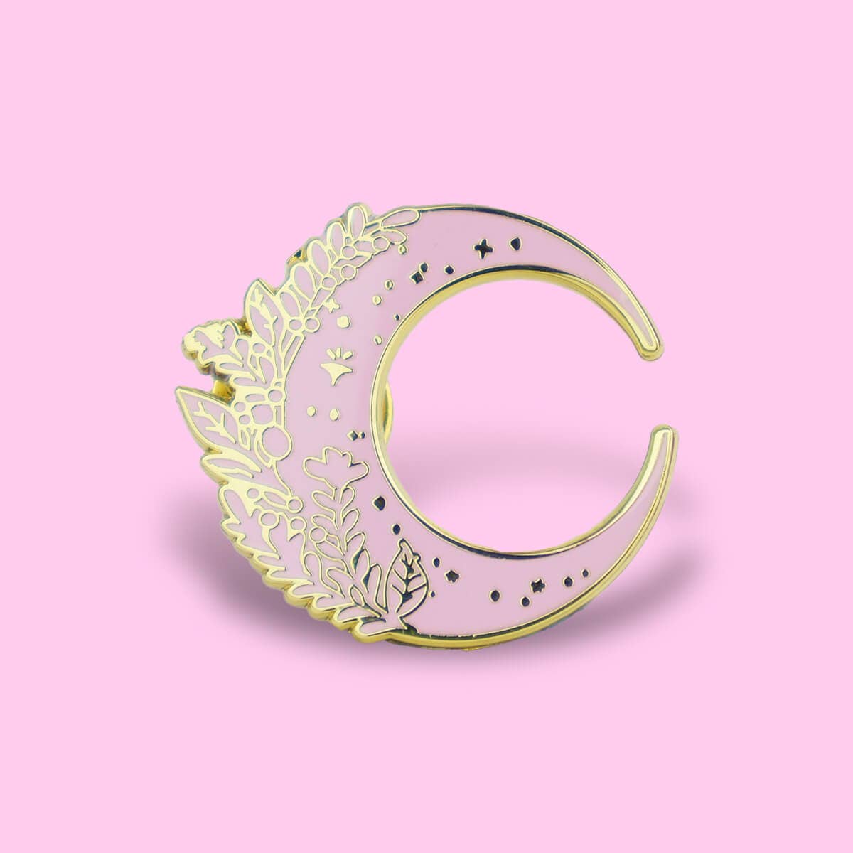 FLORAL MOON PINK ENAMEL PIN