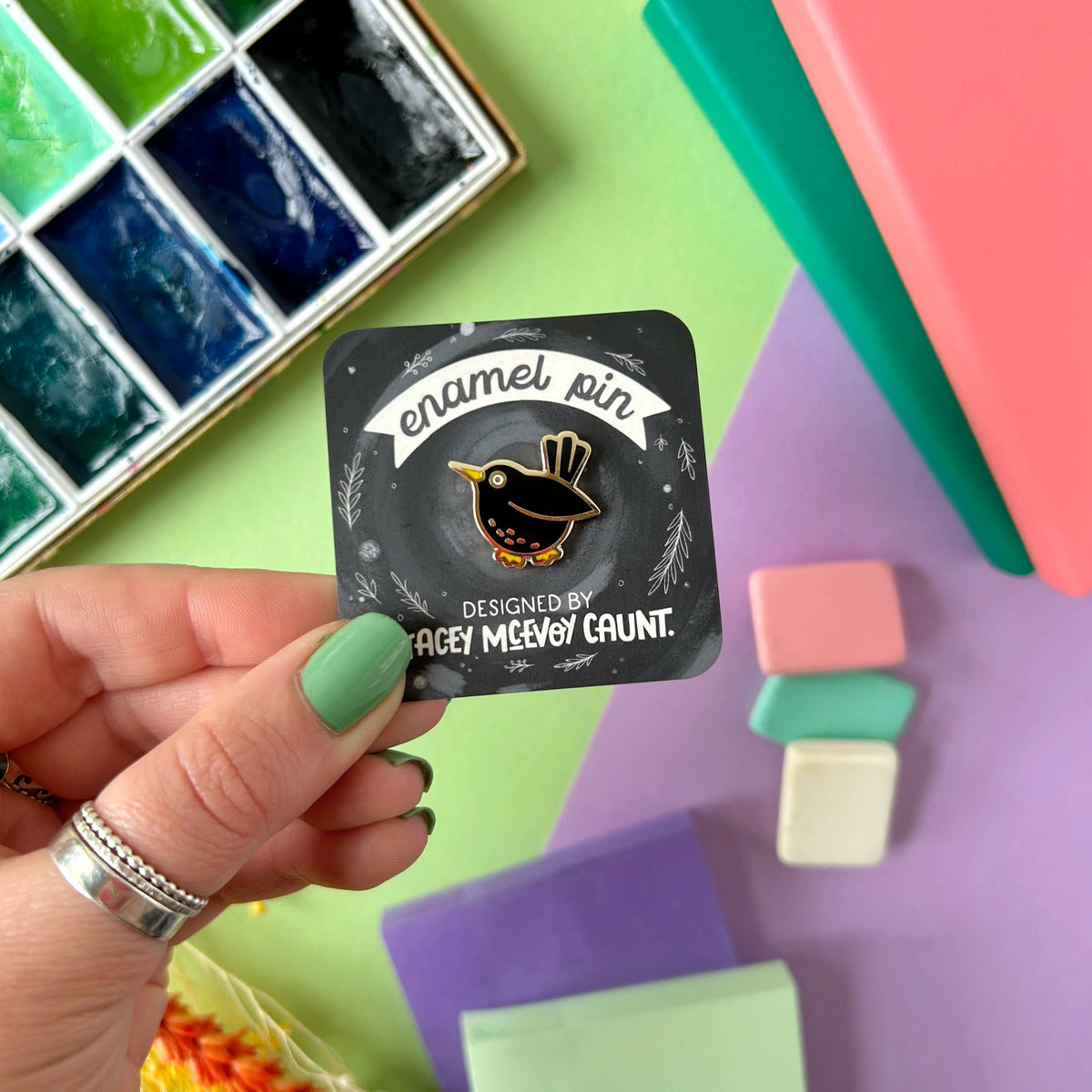 Mini Blackbird Enamel Pin