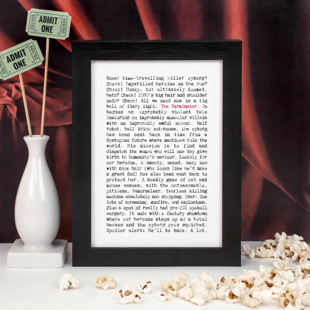 The Terminator Funny Movie Plot Print For Sci-Fi Film Fans: A4 (H29.7 x W21cm)