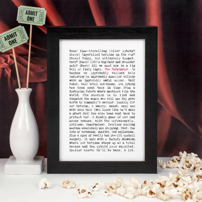 The Terminator Funny Movie Plot Print For Sci-Fi Film Fans: A4 (H29.7 x W21cm)