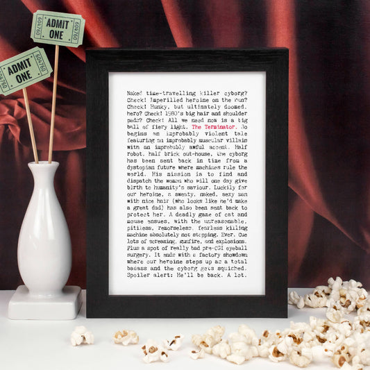 The Terminator Funny Movie Plot Print For Sci-Fi Film Fans: A4 (H29.7 x W21cm)