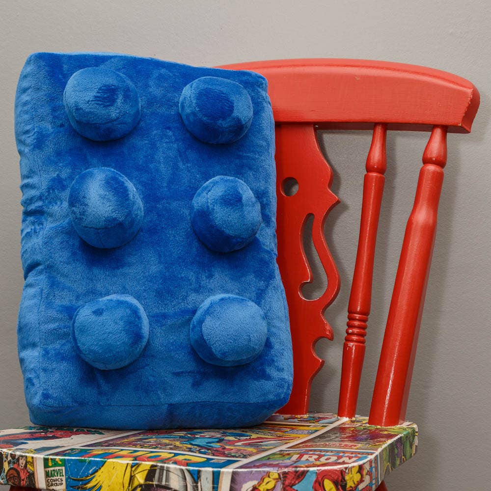 Building Brick Cushion Blue