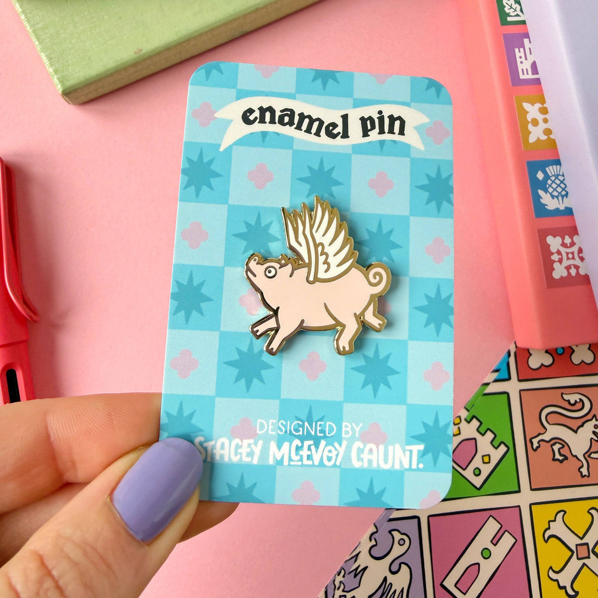Flying Pig Enamel Pin