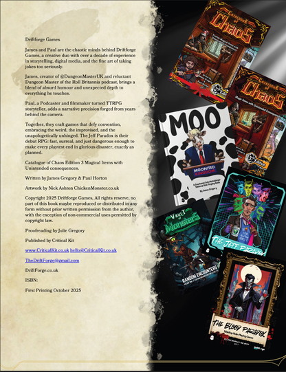 Catalogue of Chaos Ed. 1 - Magical Items of Unintended Consequences