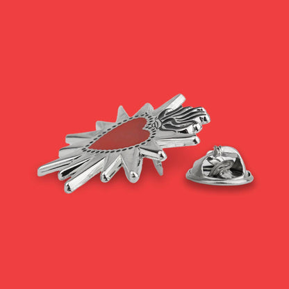RED SACRED HEART ENAMEL PIN