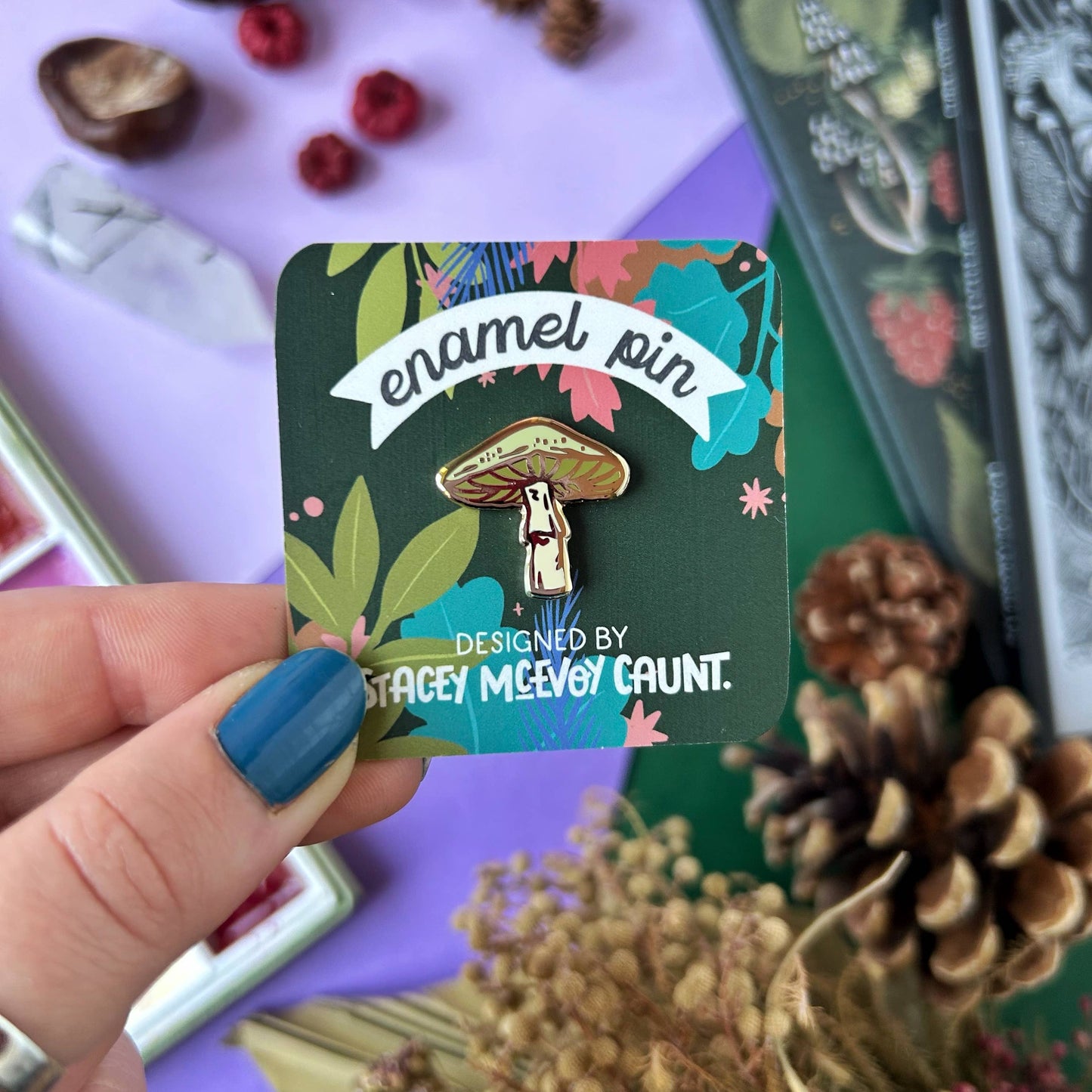 Green Mushroom Enamel Pin