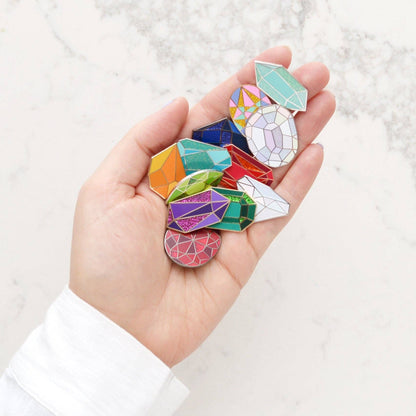 Gemstone Enamel Pin: Opal