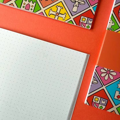 Medieval Tile Pattern Dot Grid Notebook