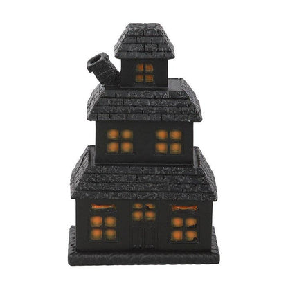 Black Haunted House Halloween Incense Cone Holder