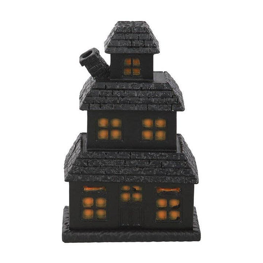 Black Haunted House Halloween Incense Cone Holder