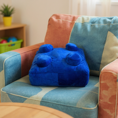 Building Brick Cushion Blue Square