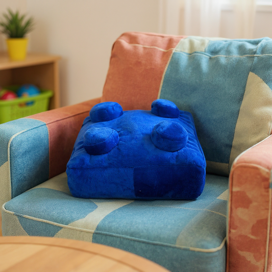 Building Brick Cushion Blue Square