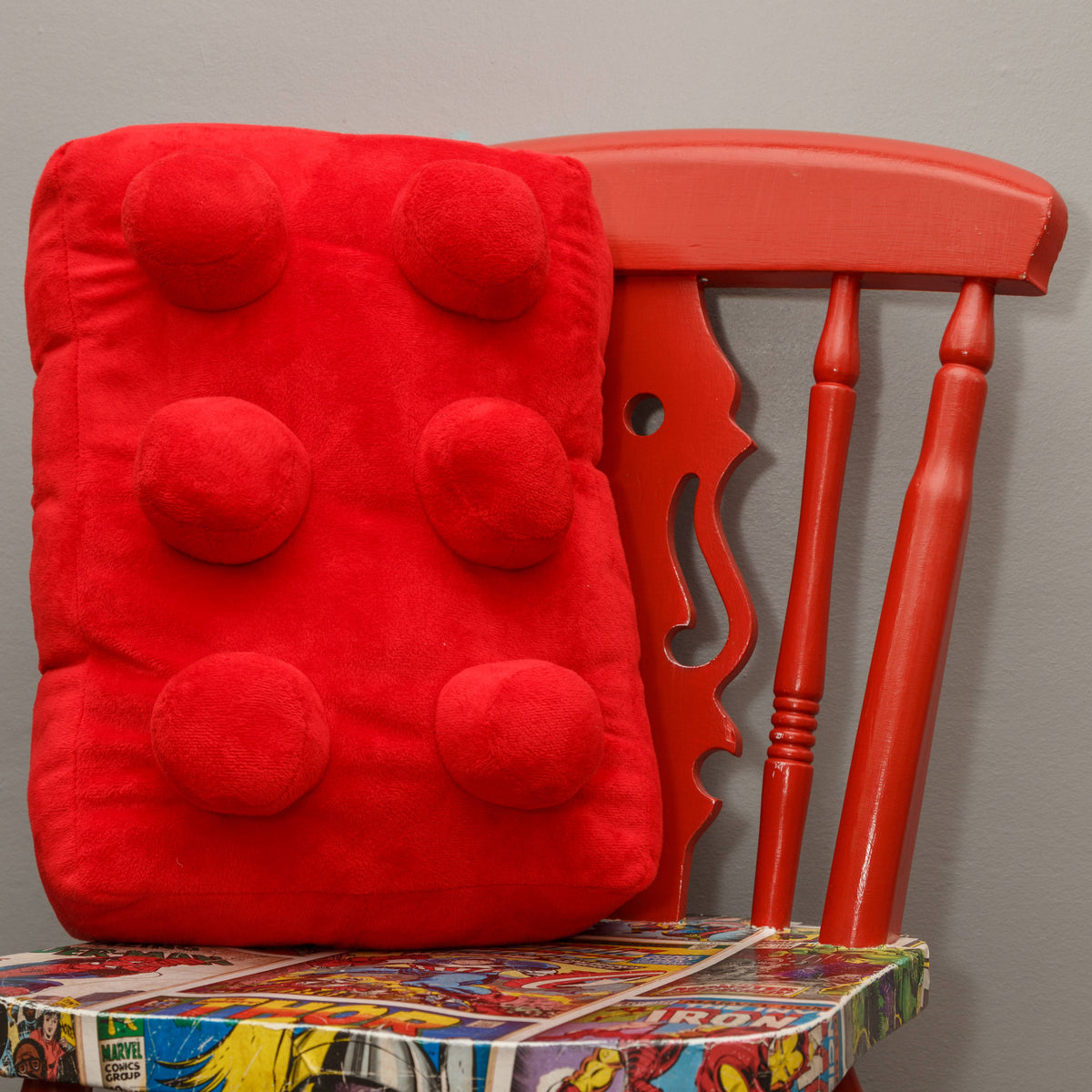 Building Brick Cushion Red