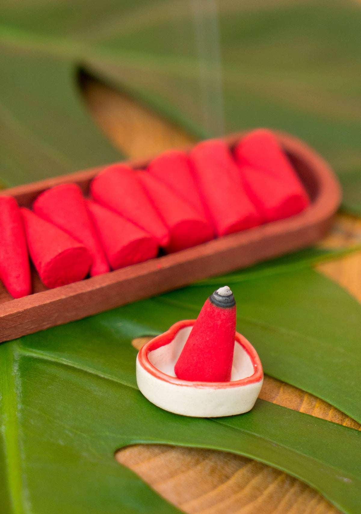 Incense Gift Set, Cones & Heart Holder