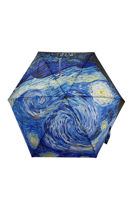 Van Gogh Starry Night Umbrella with Travel Case (Mini): Navy Blue