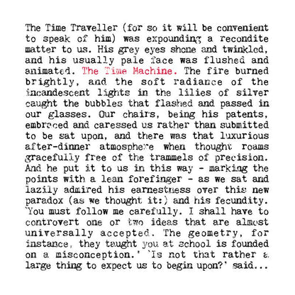 The Time Machine Unframed Book Print, H.G. Wells Wall Art: A4 (H29.7 x W21cm)