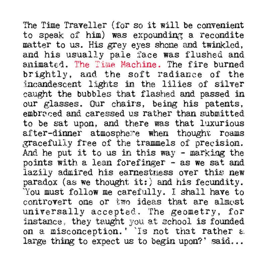 The Time Machine Unframed Book Print, H.G. Wells Wall Art: A4 (H29.7 x W21cm)