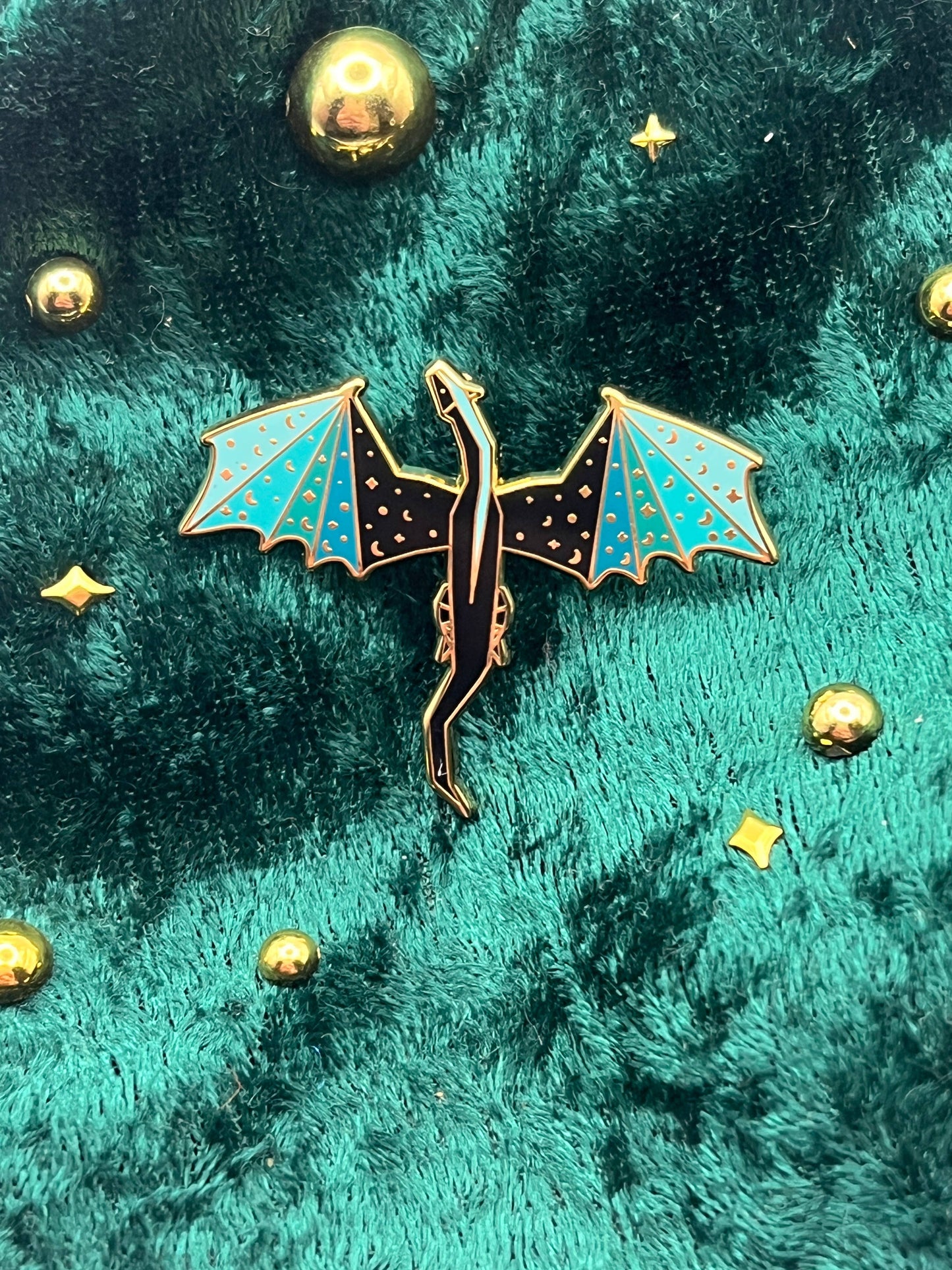 Dragon Enamel Pin - Blue and Black
