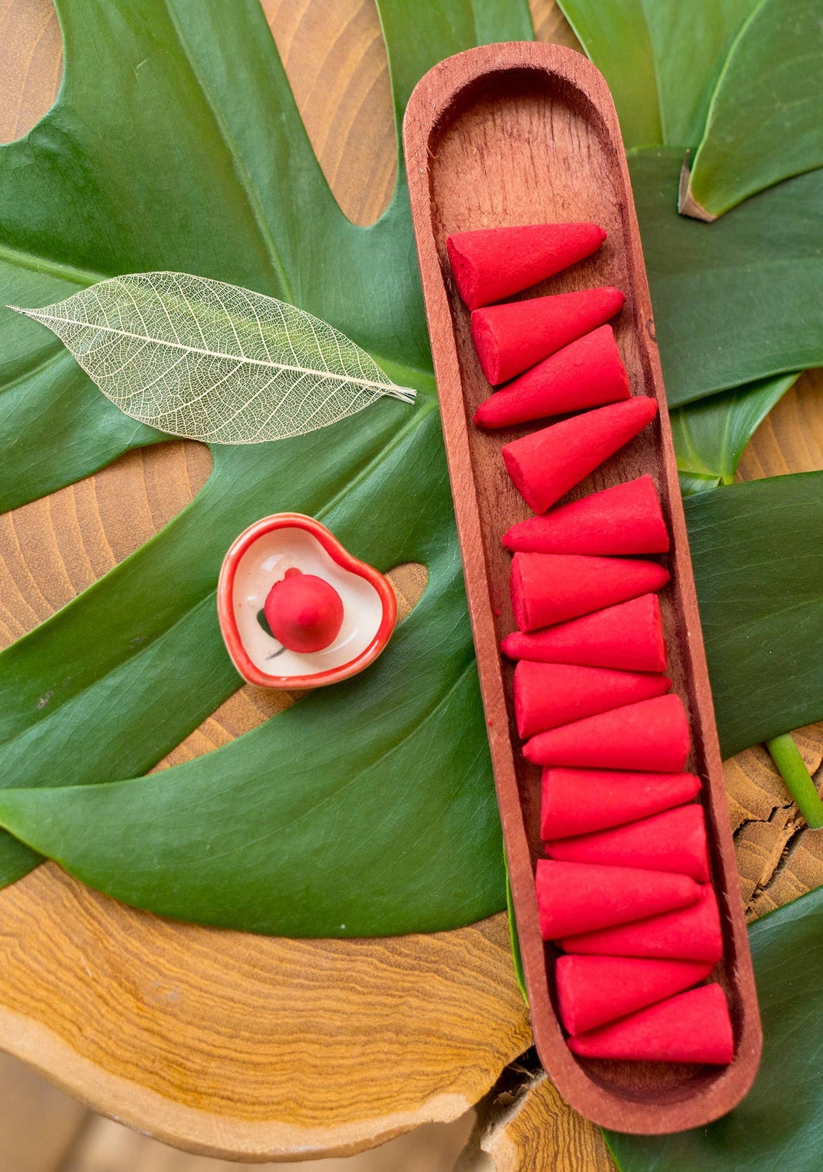 Incense Gift Set, Cones & Heart Holder