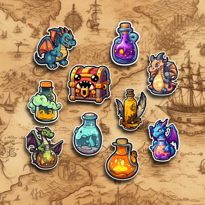 Dragon Sticker Set: Matte / 10 Stickers