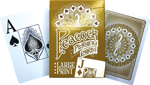 Peacock Large Print Playing Cards